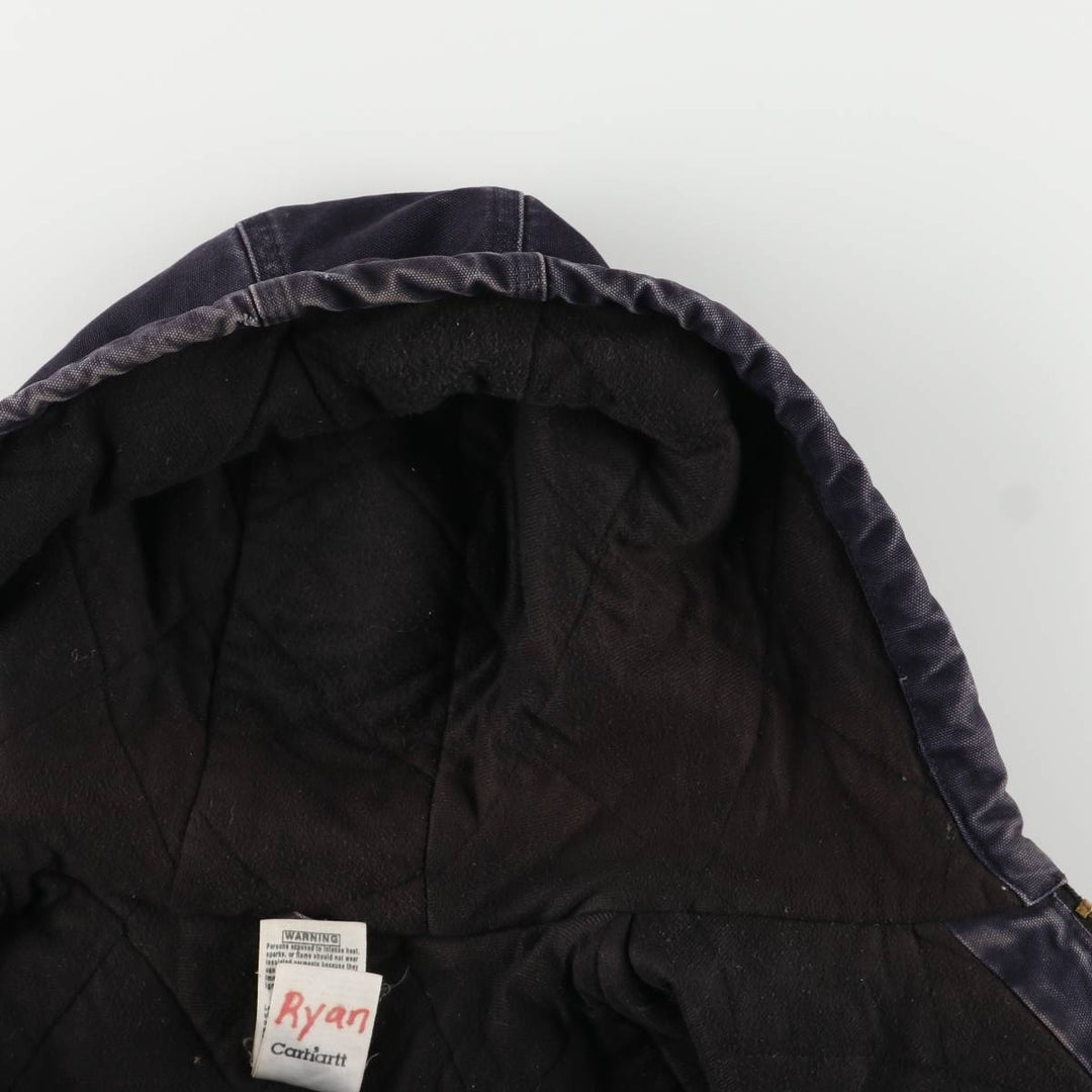 2000'S Carhartt Active Jacket, Padded Duck Full Zip Hoodie, Men's Size XL cotton navy blue type Vintage Second Hand