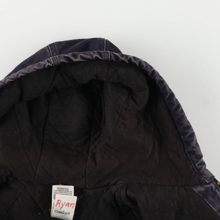 2000'S Carhartt Active Jacket, Padded Duck Full Zip Hoodie, Men's Size XL cotton navy blue type Vintage Second Hand
