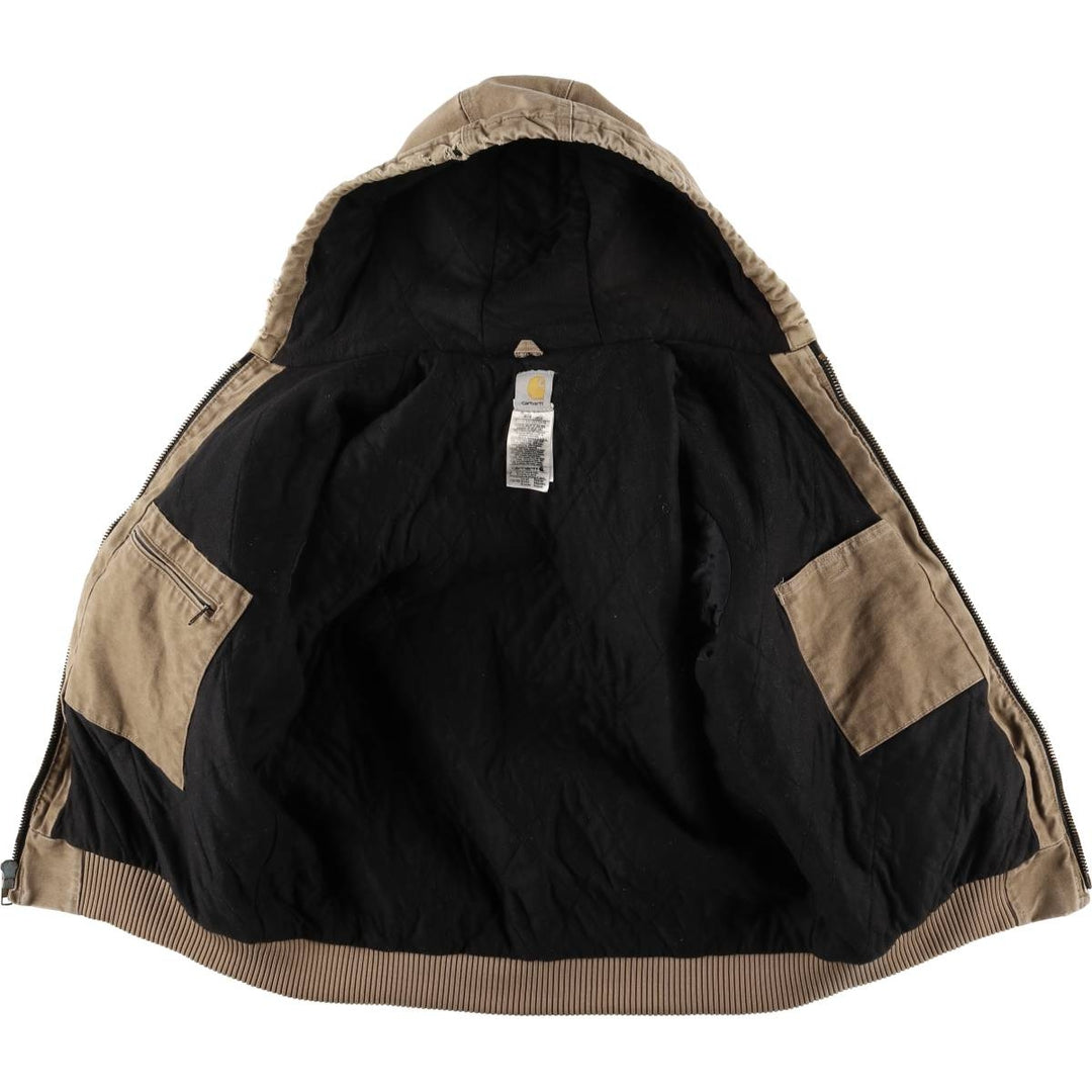 Carhartt Active Jacket, Padded Duck Full-Zip Hoodie, Men's Size L cotton Beige type Vintage Second Hand