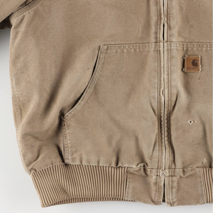 Carhartt Active Jacket, Padded Duck Full-Zip Hoodie, Men's Size L cotton Beige type Vintage Second Hand
