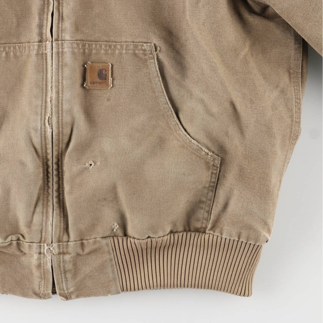 Carhartt Active Jacket, Padded Duck Full-Zip Hoodie, Men's Size L cotton Beige type Vintage Second Hand