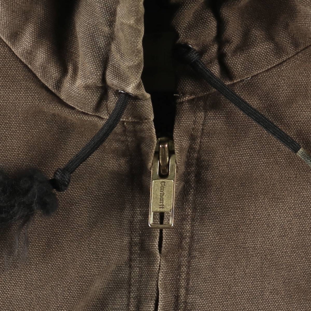 2000'S Carhartt Active Jacket, Padded Duck Full Zip Hoodie, Men's Size XL cotton brown type Vintage Second Hand