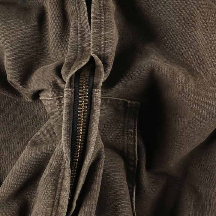 2000'S Carhartt Active Jacket, Padded Duck Full Zip Hoodie, Men's Size XL cotton brown type Vintage Second Hand