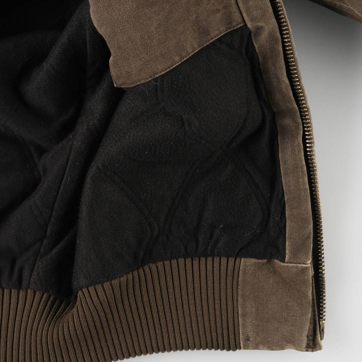 2000'S Carhartt Active Jacket, Padded Duck Full Zip Hoodie, Men's Size XL cotton brown type Vintage Second Hand