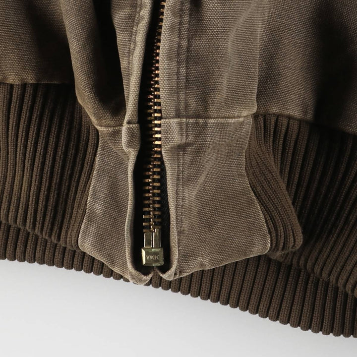 2000'S Carhartt Active Jacket, Padded Duck Full Zip Hoodie, Men's Size XL cotton brown type Vintage Second Hand
