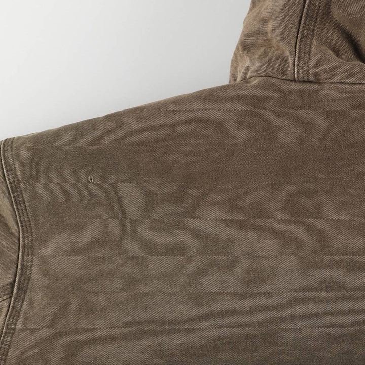 2000'S Carhartt Active Jacket, Padded Duck Full Zip Hoodie, Men's Size XL cotton brown type Vintage Second Hand