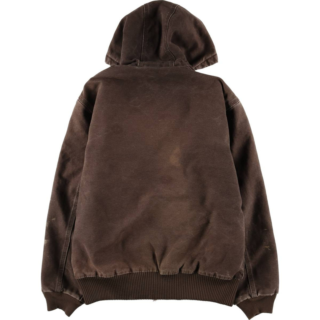 Carhartt Active Jacket, Padded Duck Full-Zip Hoodie, Men's Size Small cotton brown type Vintage Second Hand