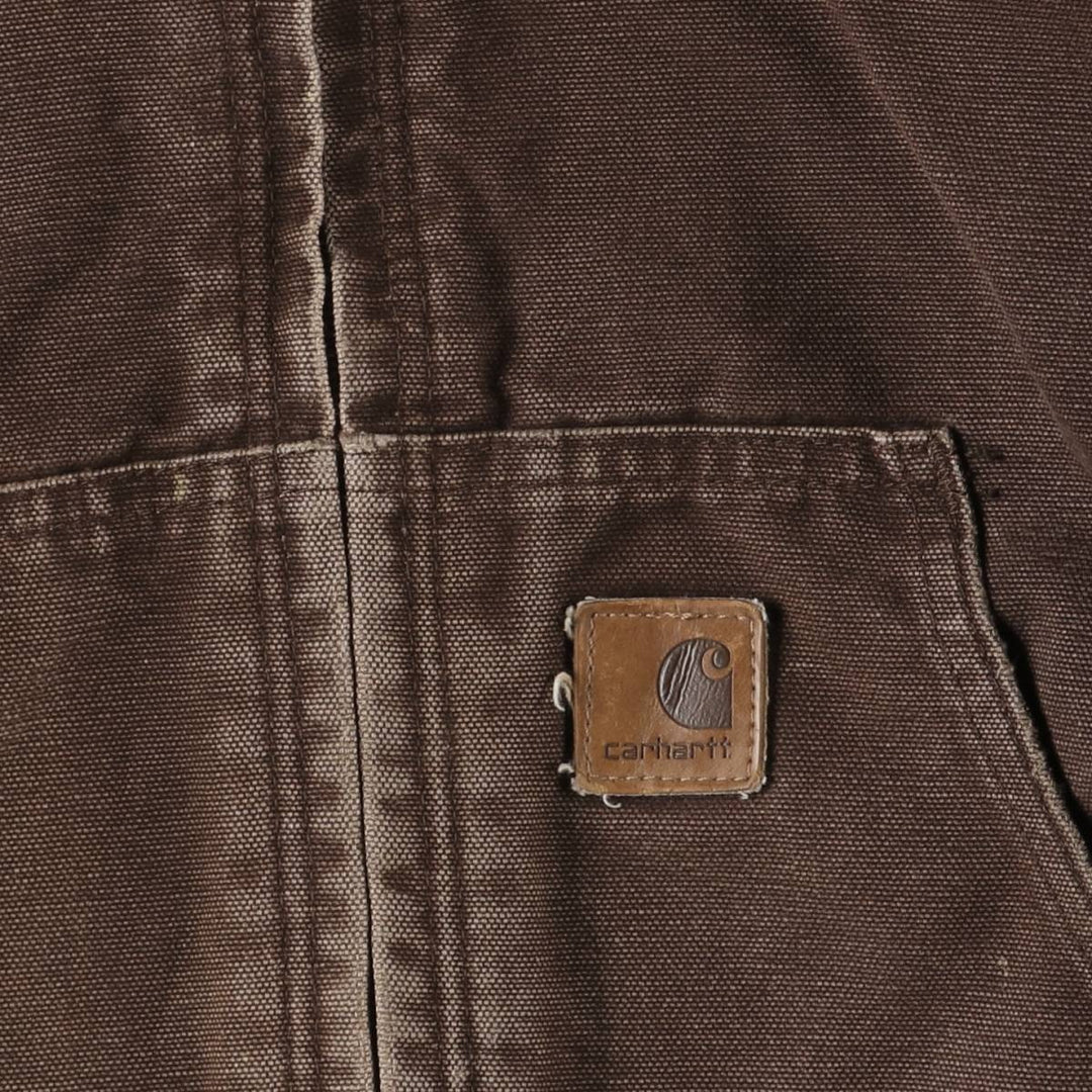 Carhartt Active Jacket, Padded Duck Full-Zip Hoodie, Men's Size Small cotton brown type Vintage Second Hand