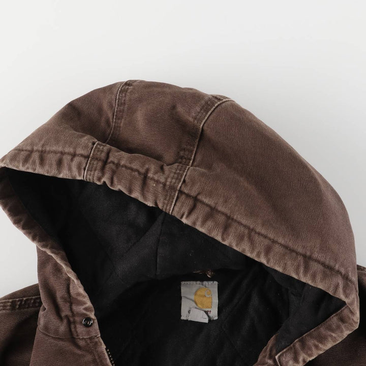Carhartt Active Jacket, Padded Duck Full-Zip Hoodie, Men's Size Small cotton brown type Vintage Second Hand
