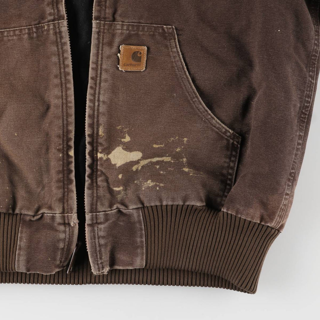 Carhartt Active Jacket, Padded Duck Full-Zip Hoodie, Men's Size Small cotton brown type Vintage Second Hand