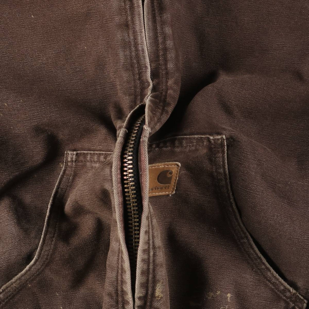 Carhartt Active Jacket, Padded Duck Full-Zip Hoodie, Men's Size Small cotton brown type Vintage Second Hand