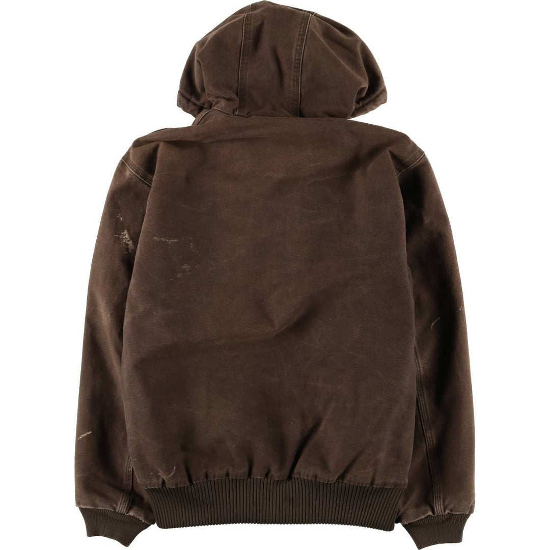 2000'S Carhartt Active Jacket, Padded Duck Full Zip Hoodie, Men's Size Small cotton brown type Vintage Second Hand