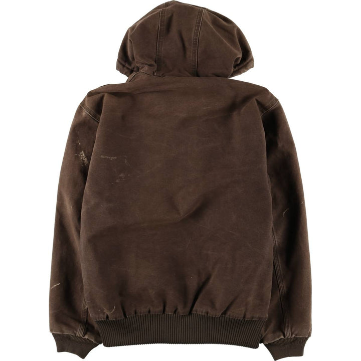 2000'S Carhartt Active Jacket, Padded Duck Full Zip Hoodie, Men's Size Small cotton brown type Vintage Second Hand