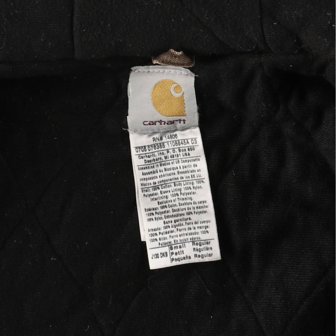 2000'S Carhartt Active Jacket, Padded Duck Full Zip Hoodie, Men's Size Small cotton brown type Vintage Second Hand