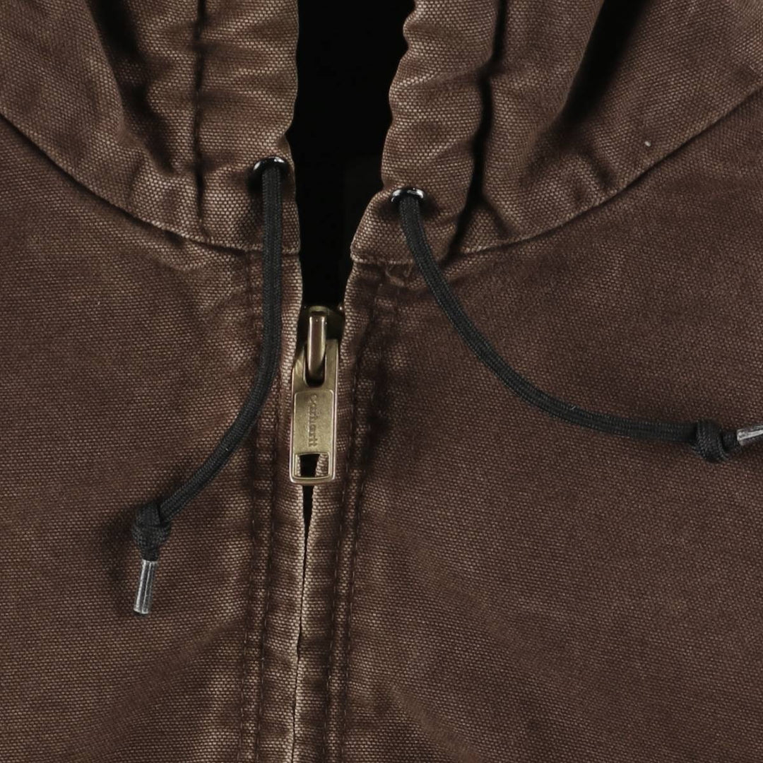 2000'S Carhartt Active Jacket, Padded Duck Full Zip Hoodie, Men's Size Small cotton brown type Vintage Second Hand