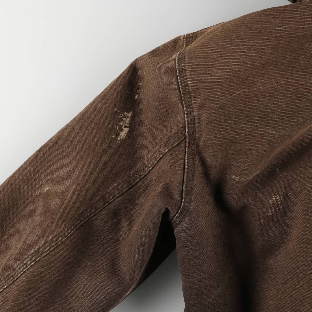 2000'S Carhartt Active Jacket, Padded Duck Full Zip Hoodie, Men's Size Small cotton brown type Vintage Second Hand