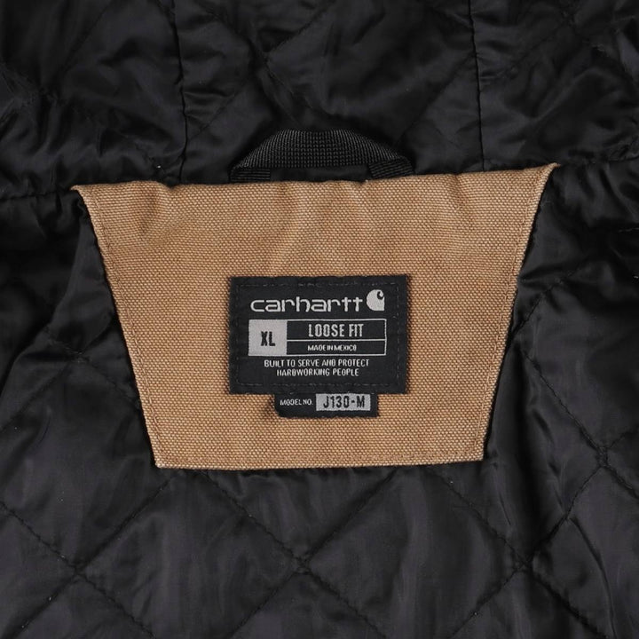 Carhartt Active Jacket, Loose Fit, Padded Duck Full-Zip Hoodie, Men's XL cotton ocher yellow type Vintage Second Hand