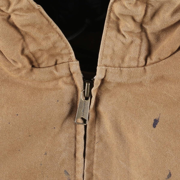 Carhartt Active Jacket, Loose Fit, Padded Duck Full-Zip Hoodie, Men's XL cotton ocher yellow type Vintage Second Hand