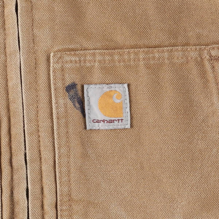 Carhartt Active Jacket, Loose Fit, Padded Duck Full-Zip Hoodie, Men's XL cotton ocher yellow type Vintage Second Hand