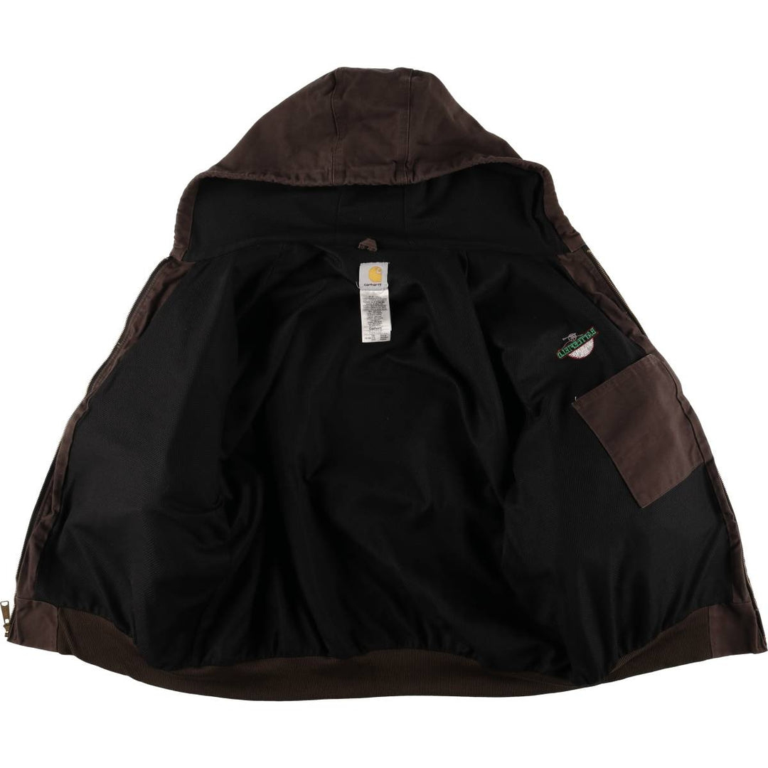 00'S Carhartt Active Jacket Duck Full Zip Hoodie Men's XXL cotton brown type Vintage Second Hand