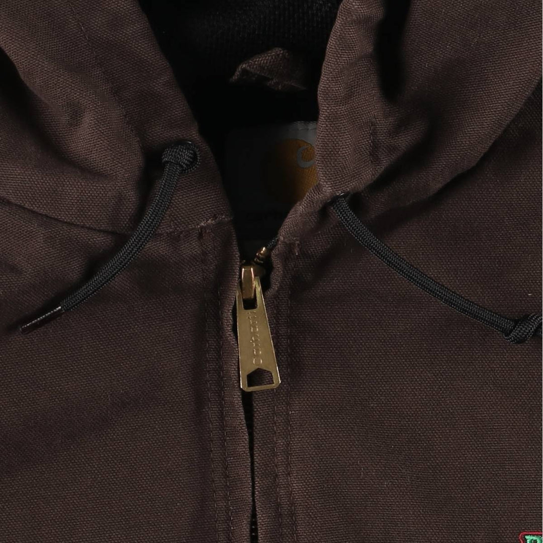 00'S Carhartt Active Jacket Duck Full Zip Hoodie Men's XXL cotton brown type Vintage Second Hand