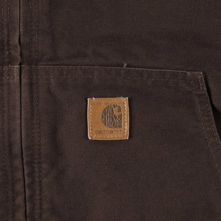 00'S Carhartt Active Jacket Duck Full Zip Hoodie Men's XXL cotton brown type Vintage Second Hand