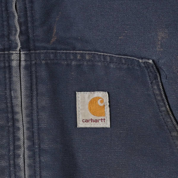 00'S Carhartt Active Jacket, Padded Duck Full Zip Hoodie, Men's Size L cotton navy blue type Vintage Second Hand