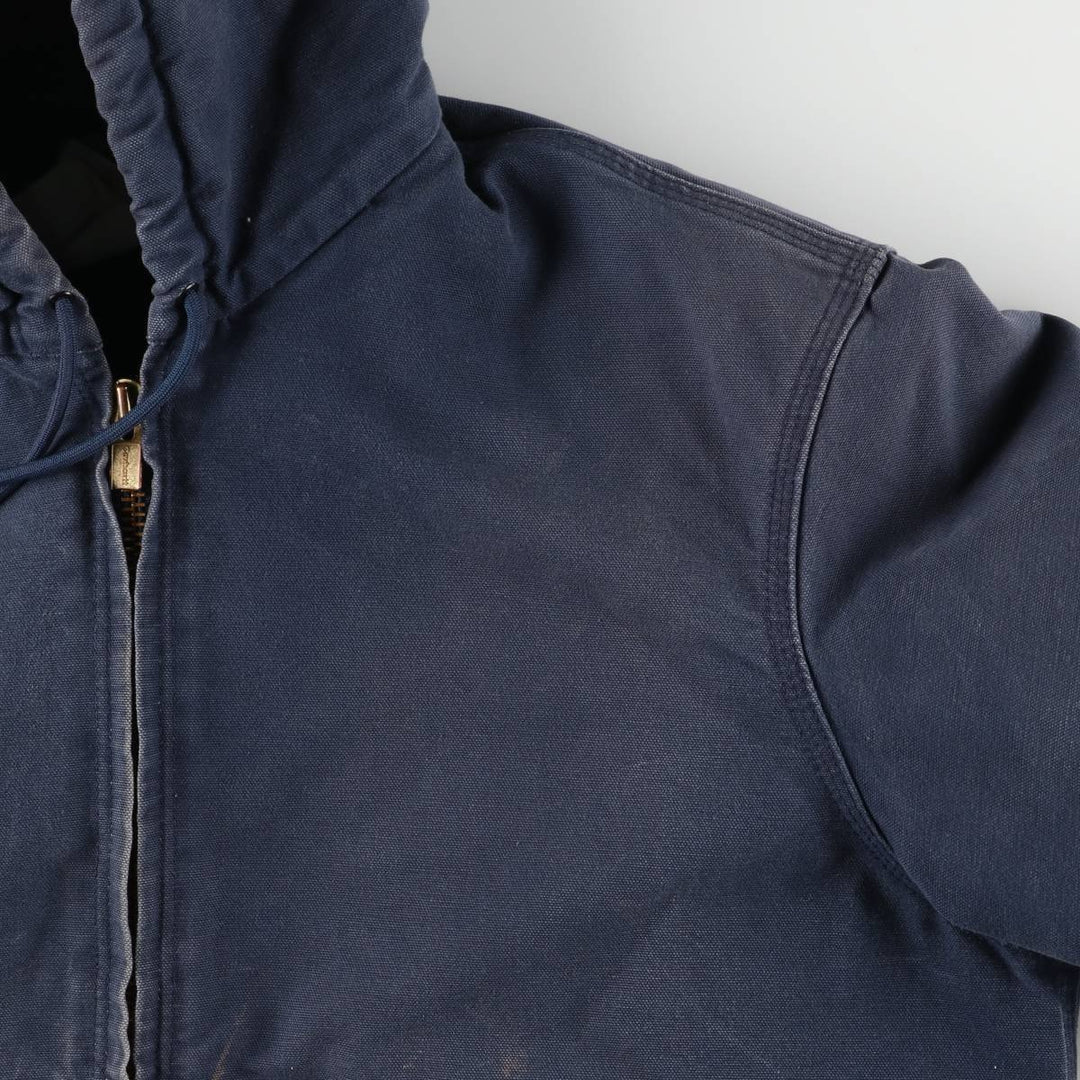 00'S Carhartt Active Jacket, Padded Duck Full Zip Hoodie, Men's Size L cotton navy blue type Vintage Second Hand