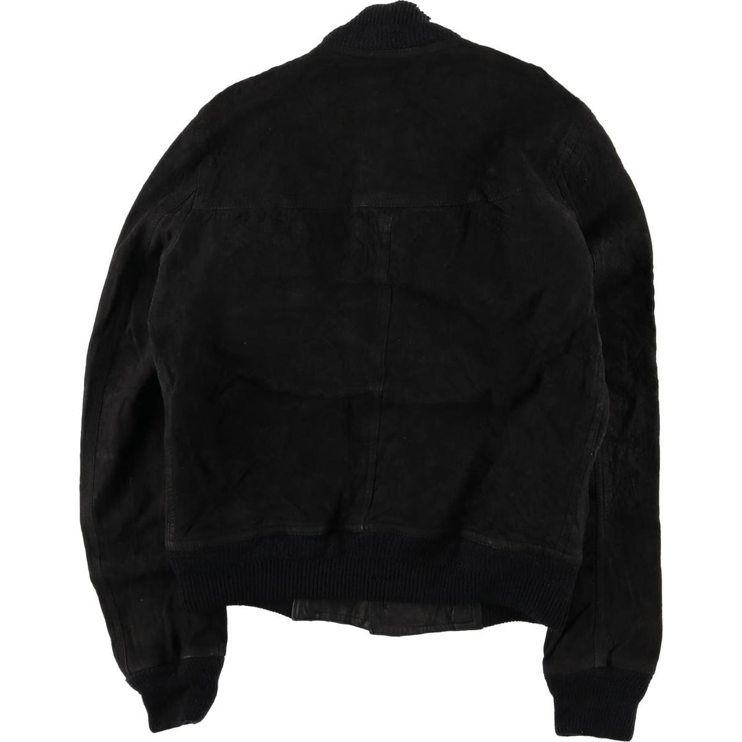 Suede leather jacket, women's size S Genuine suede leather black type Vintage Second Hand