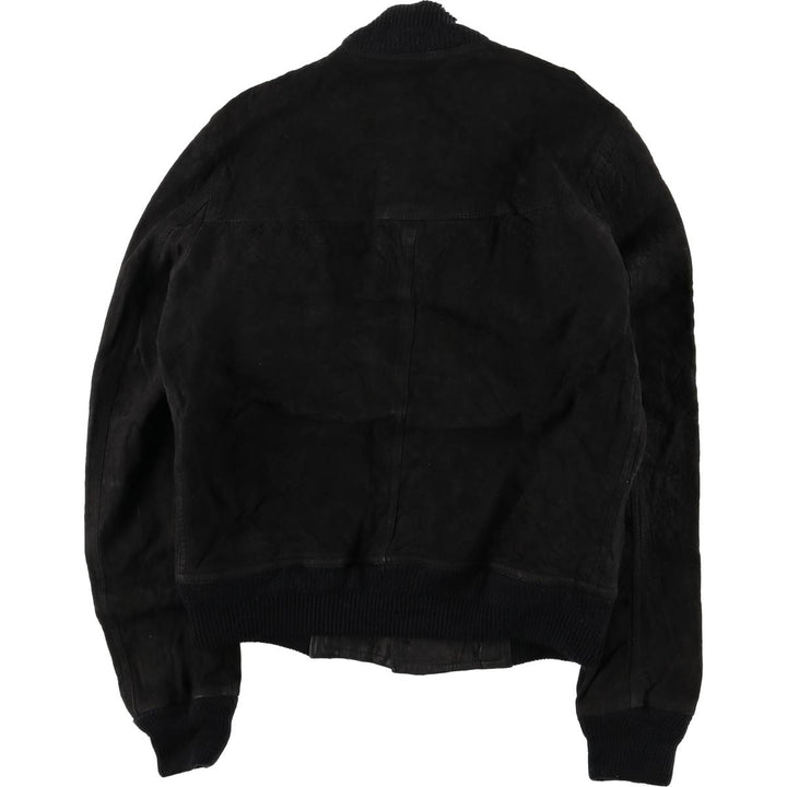 Suede leather jacket, women's size S Genuine suede leather black type Vintage Second Hand