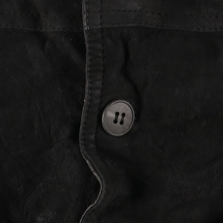 Suede leather jacket, women's size S Genuine suede leather black type Vintage Second Hand