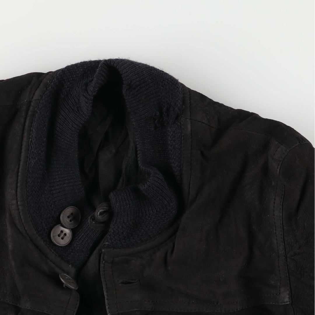 Suede leather jacket, women's size S Genuine suede leather black type Vintage Second Hand