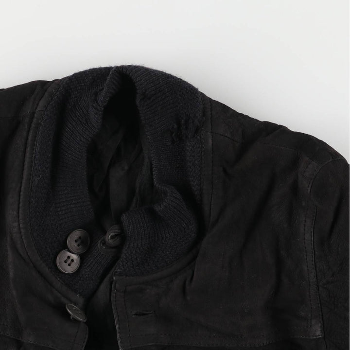 Suede leather jacket, women's size S Genuine suede leather black type Vintage Second Hand