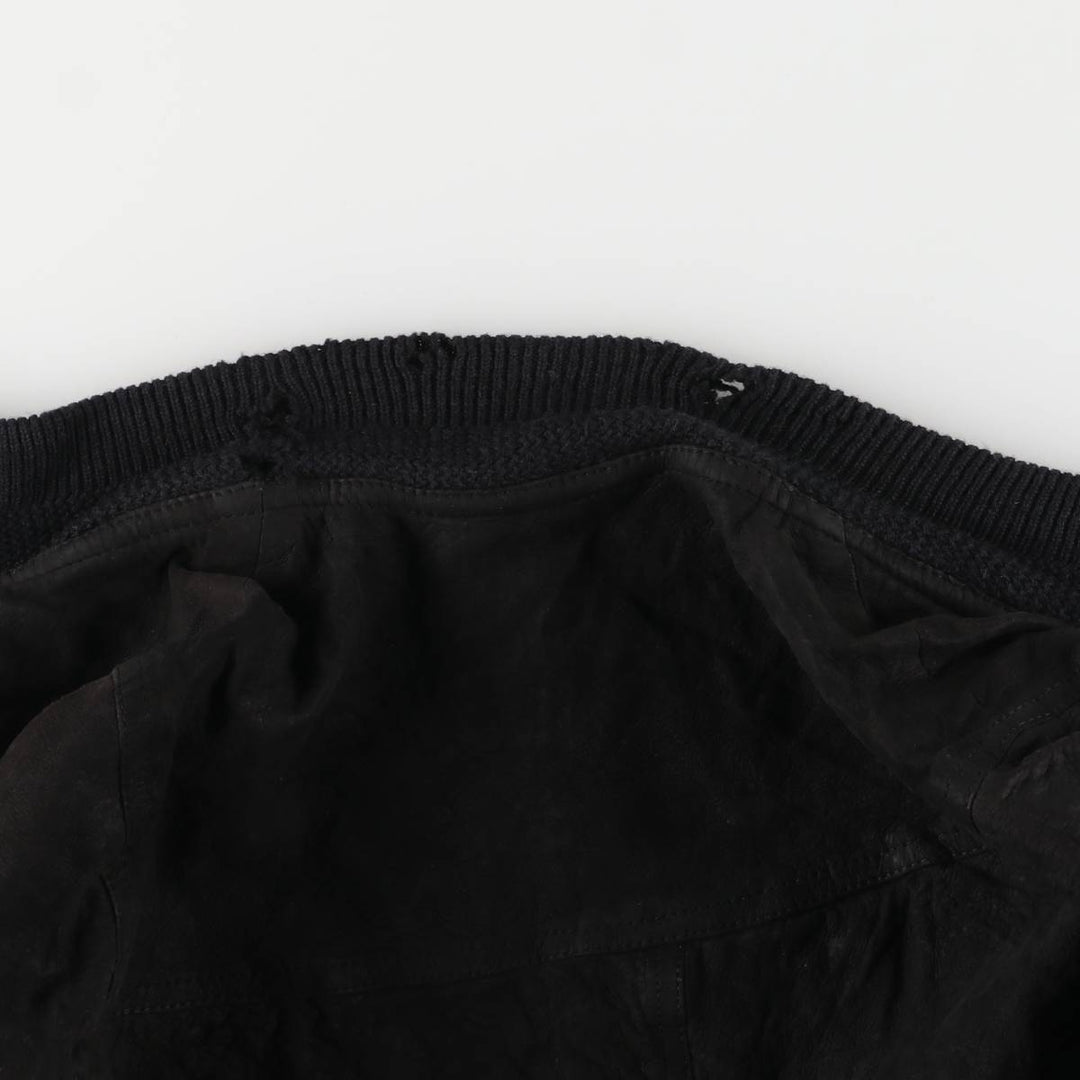 Suede leather jacket, women's size S Genuine suede leather black type Vintage Second Hand