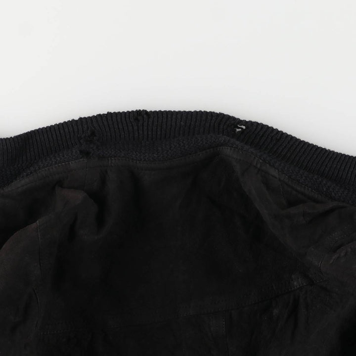 Suede leather jacket, women's size S Genuine suede leather black type Vintage Second Hand