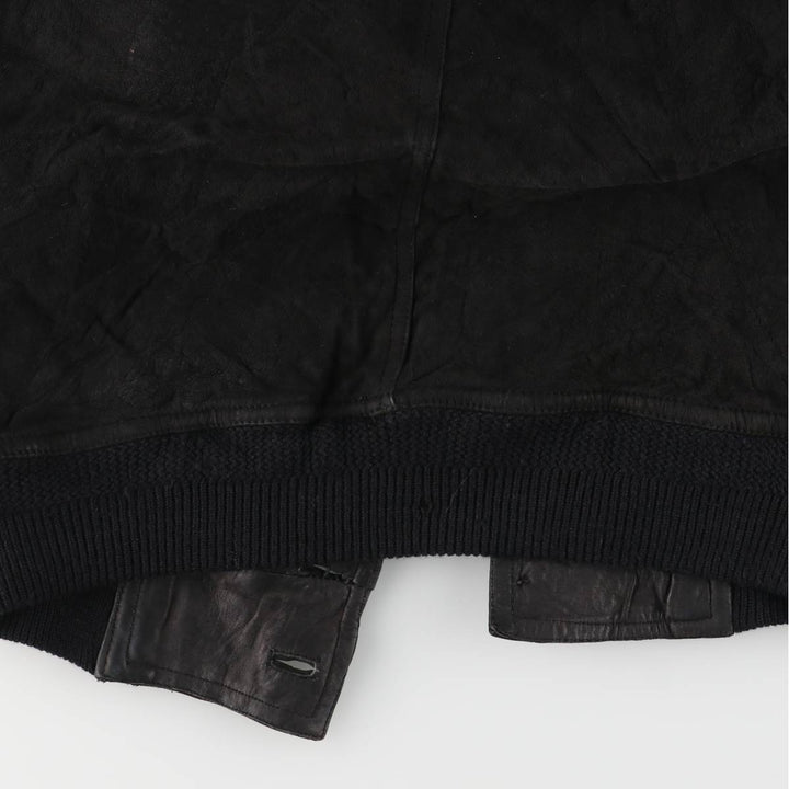 Suede leather jacket, women's size S Genuine suede leather black type Vintage Second Hand