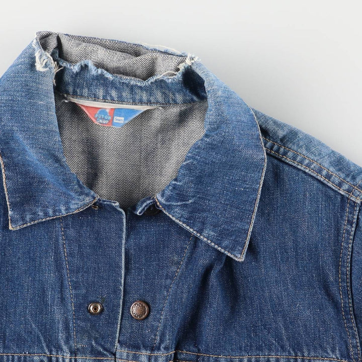 Vintage 1970'S Sears PUT ON SHOP denim jacket, size S, men's size small unclear blue type Vintage Second Hand