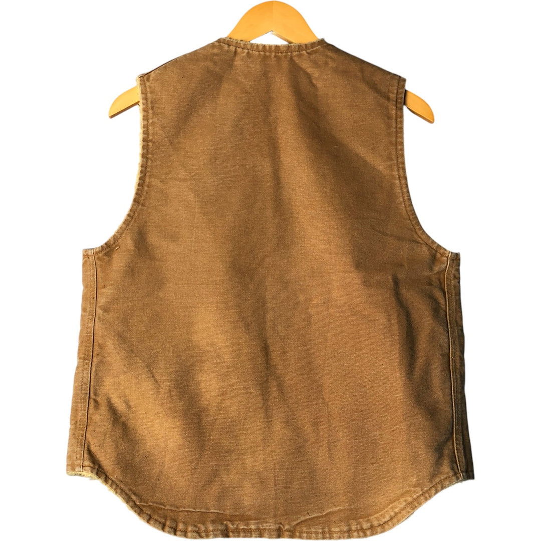 Vintage 1980'S Carhartt Duck Vest, Made in USA, Men's Size Medium cotton beige type brown Vintage Second Hand