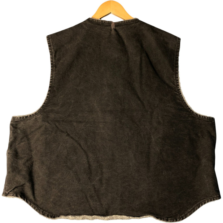 2000'S Carhartt Duck Vest, Made in USA, Men's XXL cotton brown type Vintage Second Hand