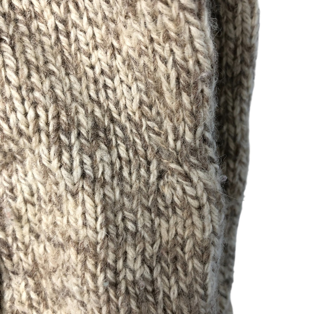 LLBean Driver's Knit Sweater, All-Over Print, Made in USA, Men's Size L wool Beige type Vintage Second Hand