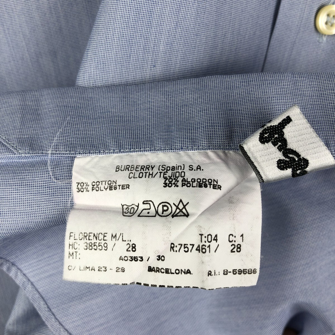 Burberry's BURBERRY LONDON long sleeve cotton shirt, men's size L cotton Blue type light blue Vintage Second Hand