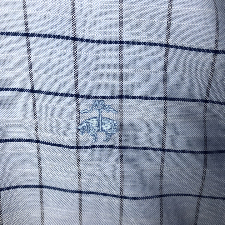Brooks Brothers Est.1818 REGENT Long Sleeve Button-Down Check Shirt, Men's Size M Supima Cotton Blue type light blue Vintage Second Hand