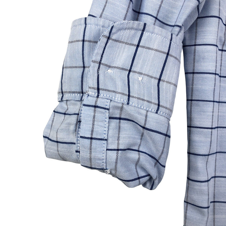 Brooks Brothers Est.1818 REGENT Long Sleeve Button-Down Check Shirt, Men's Size M Supima Cotton Blue type light blue Vintage Second Hand