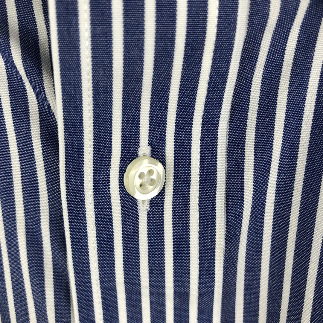 Brooks Brothers Est. 1818 MADISON Long Sleeve Button-Down Striped Shirt, Men's Size L Supima Cotton navy blue type Vintage Second Hand