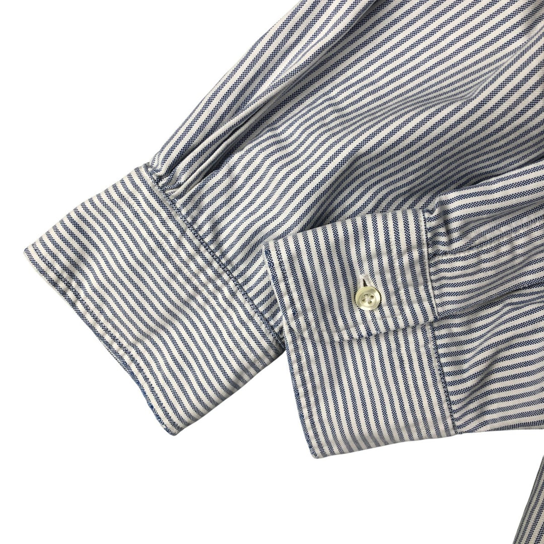 Brooks Brothers Est.1818 Long Sleeve Button-Down Striped Shirt Made in USA Men's Size L Supima Cotton white type Vintage Second Hand