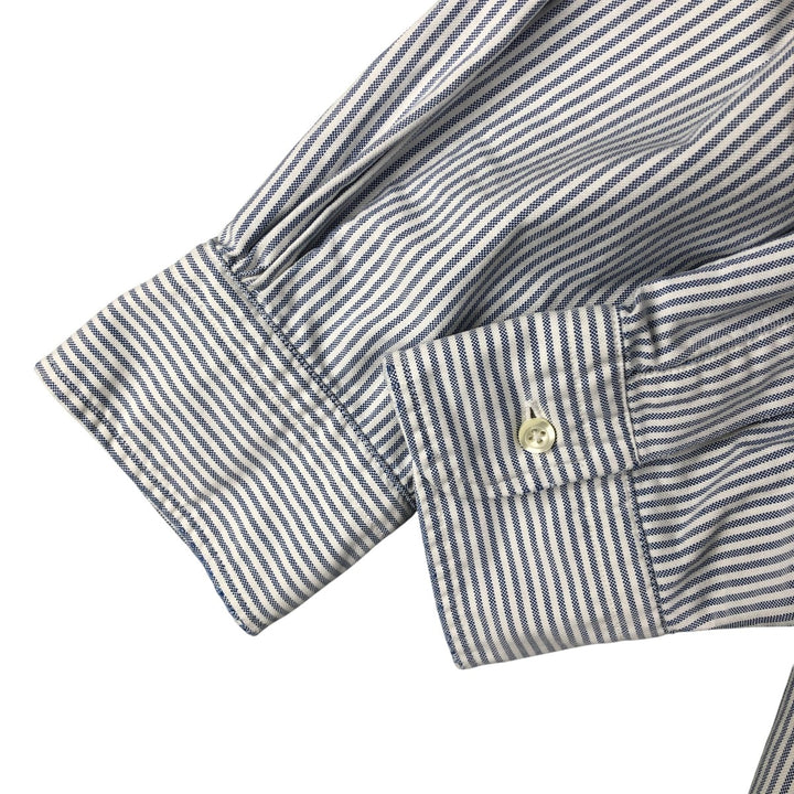 Brooks Brothers Est.1818 Long Sleeve Button-Down Striped Shirt Made in USA Men's Size L Supima Cotton white type Vintage Second Hand