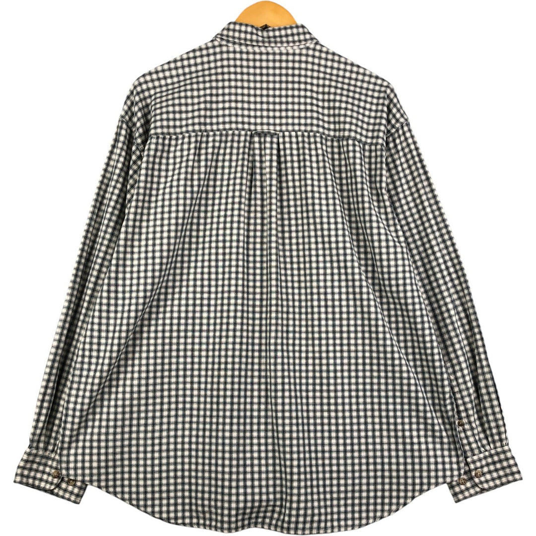 00'S Eddie Bauer long sleeve button down check shirt, men's XL size cotton green type Vintage Second Hand