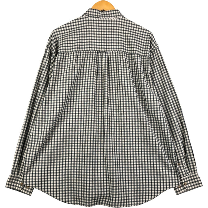 00'S Eddie Bauer long sleeve button down check shirt, men's XL size cotton green type Vintage Second Hand