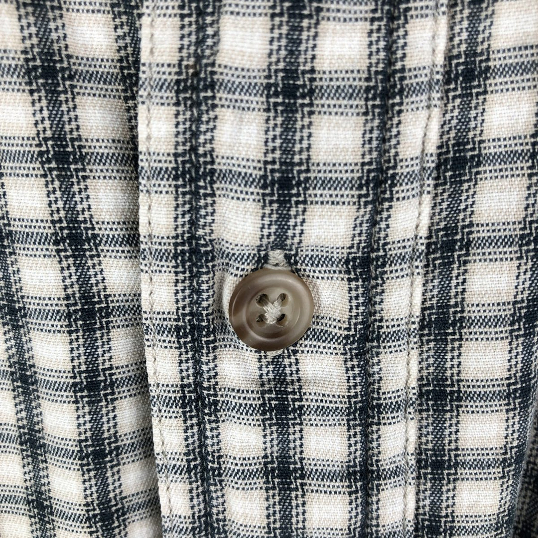 00'S Eddie Bauer long sleeve button down check shirt, men's XL size cotton green type Vintage Second Hand