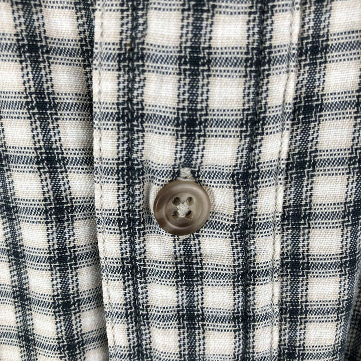 00'S Eddie Bauer long sleeve button down check shirt, men's XL size cotton green type Vintage Second Hand